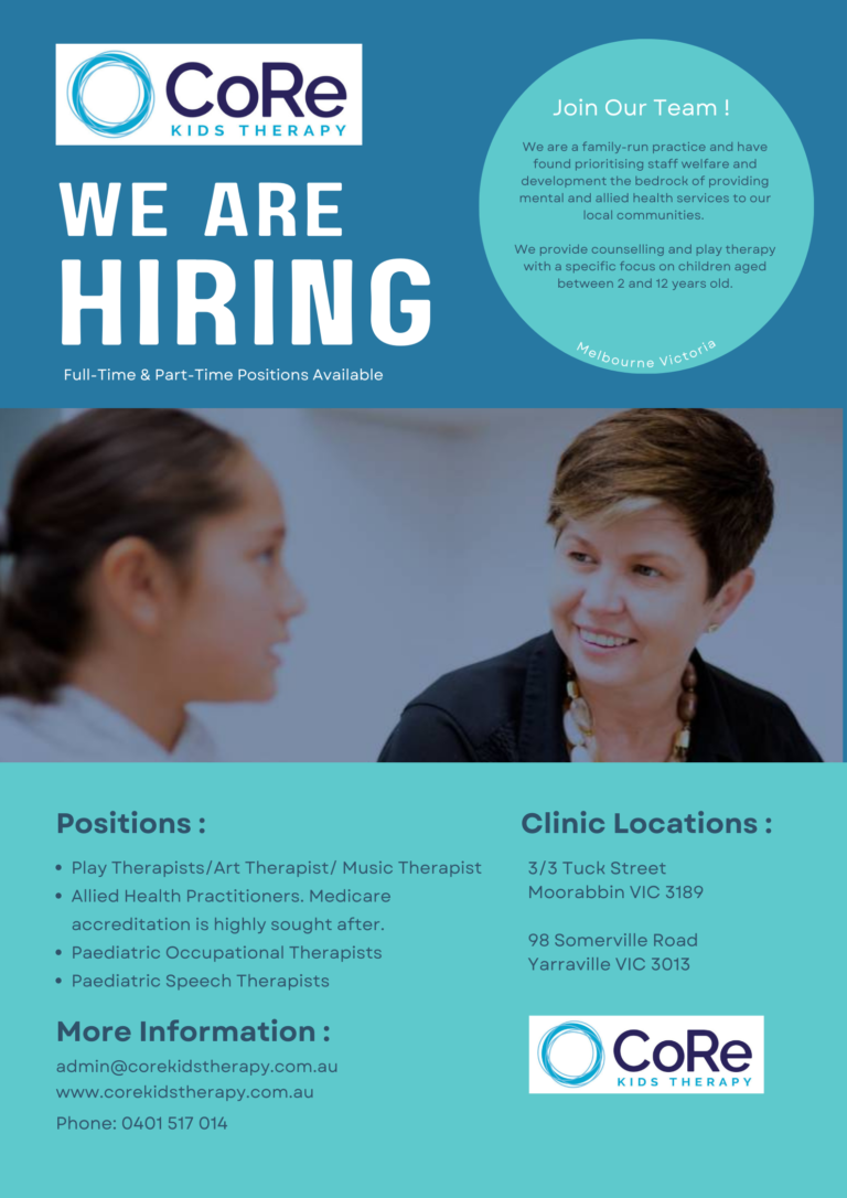 We are hiring. Child Therapy Positions Vacant.